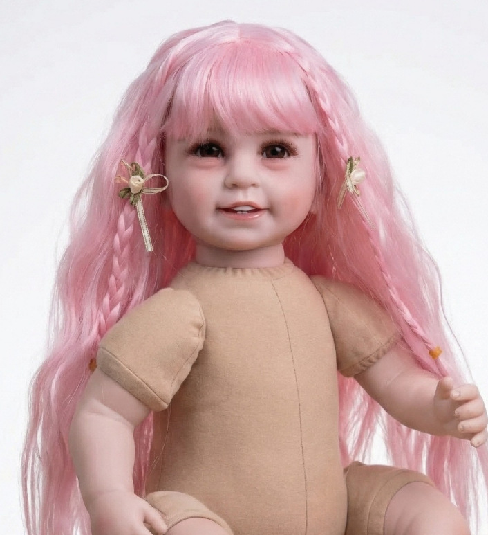 Cuatro dientes y seis dientes accesorios DIY muñeca peluca cubierta de seda de alta temperatura de color alrededor de 42 cm sólo venta cubierta de peluca