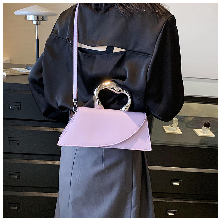Piccola borsa a mano quadrata da donna tracolla versatile elegante_voghion.com