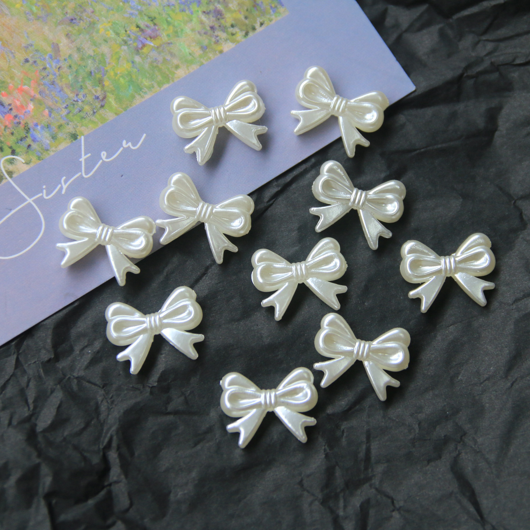 2g Weight Beads Jewelry Making Type 1 Piece ABS Imitation Pearl Butterfly Bow Knot Beads