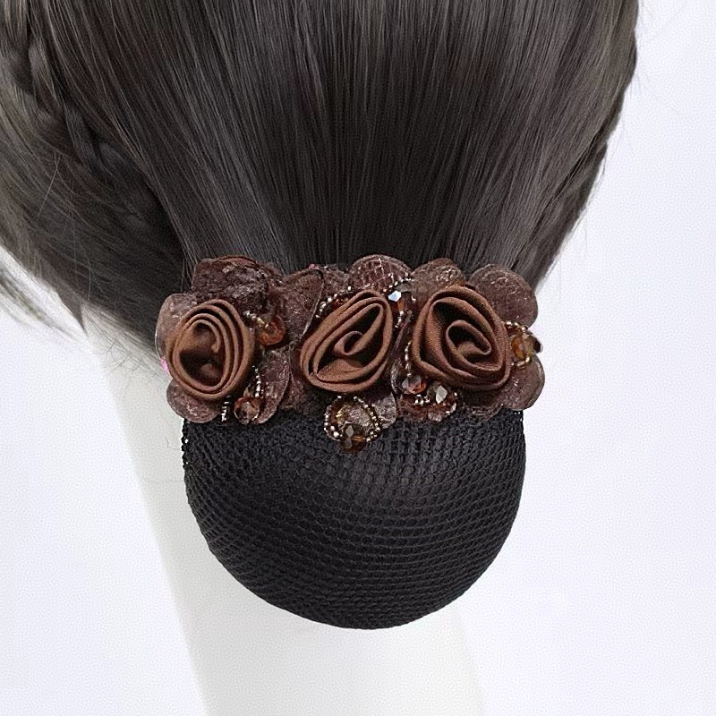 Tocado flor mujer trabajo profesional pelo red azafata pelo updo enfermera pelo especial updo tocado Banco de trabajo neto bolsillo accesorios para el cabello