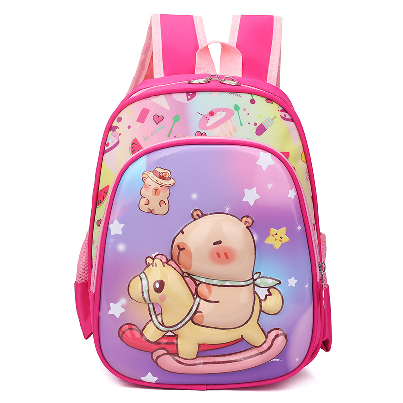 Transfronteriza mayorista de 12 pulgadas Kapibara caricatura mochila infantil encantadora mochila de jardín de infantes 3D shell