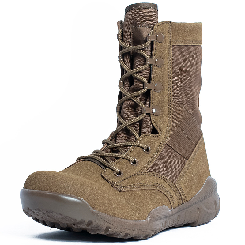 Botas tácticas al aire libre para hombres, botas de montaña antideslizantes y respirables, botas de entrenamiento del desierto, botas de entrenamiento de combate, botas de entrenamiento de fanáticos