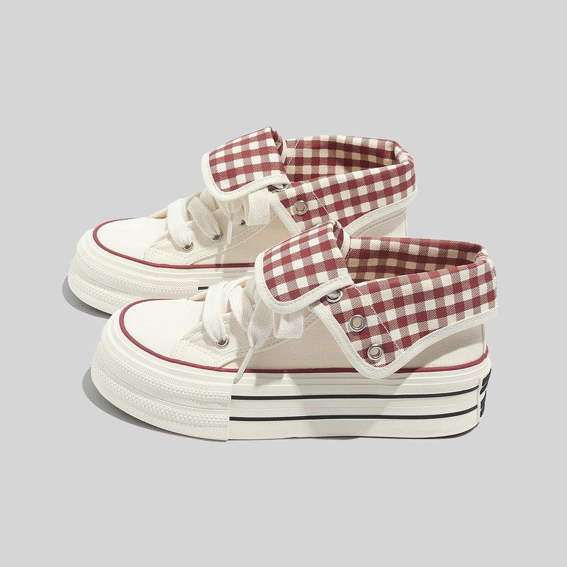 Beier 2026 Spring New Thick-Soled Sneakers for Women, Korean Style Platform Soft Sole Versatile Casual Shoes 6916