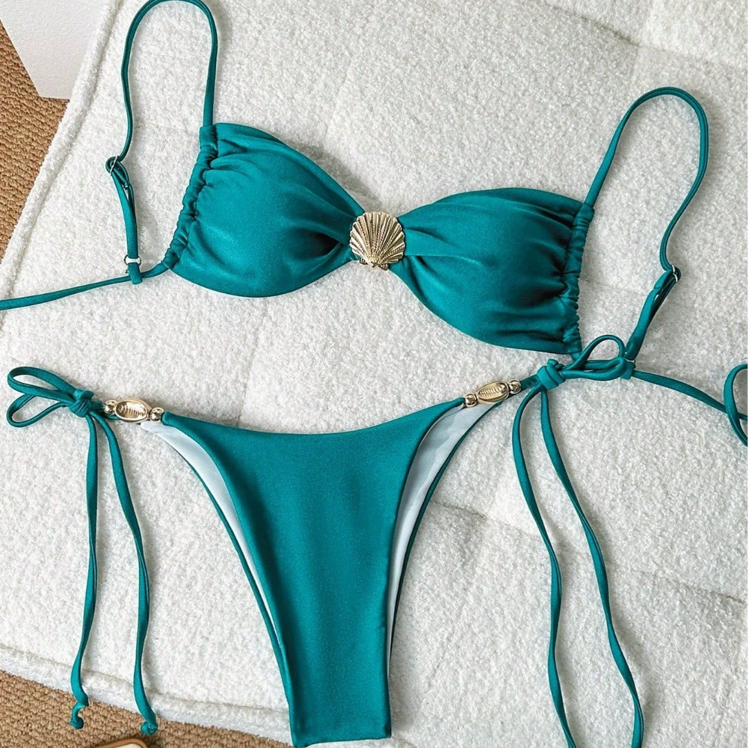 Sexy swimwear, European style, drawstring, Amazon