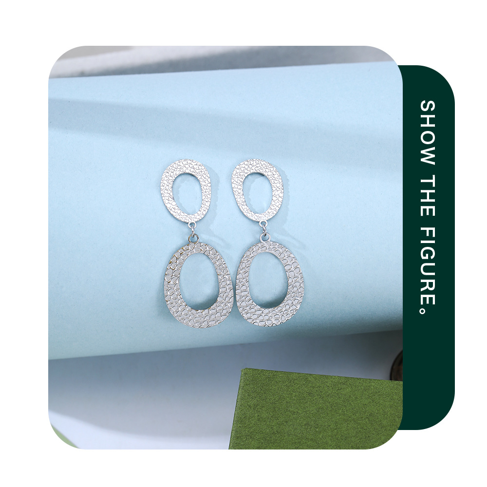 Fashion Geometric Stainless Steel Plating Drop Earrings 1 Pair