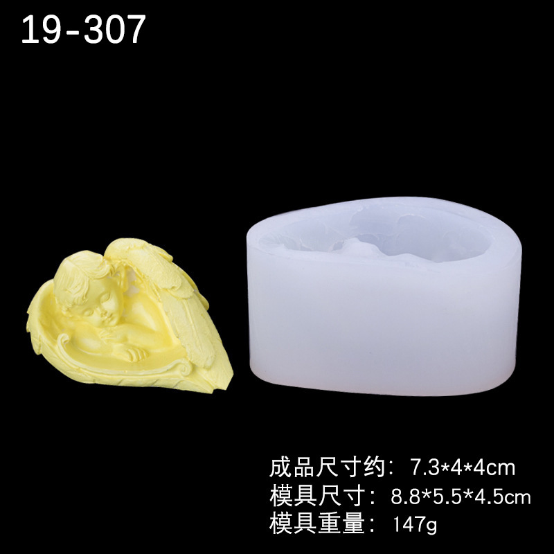 Tridimensional bebé lindo alas de Ángel molde de silicona creativo hornear decoración hecha a mano jabón aromaterapia vela molde de yeso