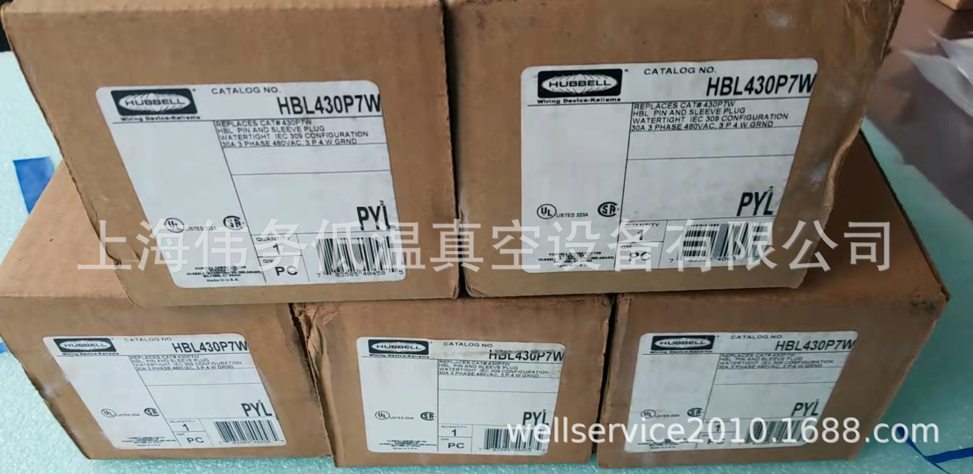 HUBBELL HBL430P7W Male Plug 30A 3-Phase Delta 480V AC Red