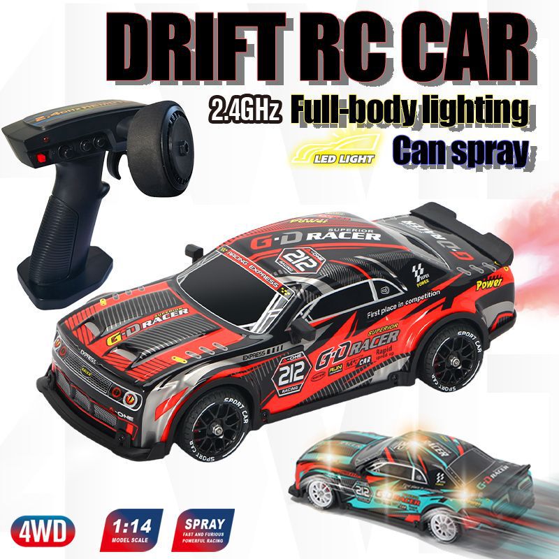 Cross-Border Rc Scale Four-Wheel Drive Drift Remote Control Car Kidsren's Artificial Racing Hellcat Racing Car Model Toy Car