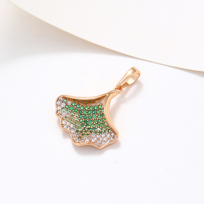 Xuping Jewelry Sansheng tiene un collar colgante de hoja de ginkgo de albaricoque de color femenino, joyas artificiales, hojas, collar de alta calidad