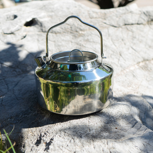 Outdoor camping coffee pot, mountaineering and fishing, self-driving tour kettle, camping car picnic, stainless steel portable teapot