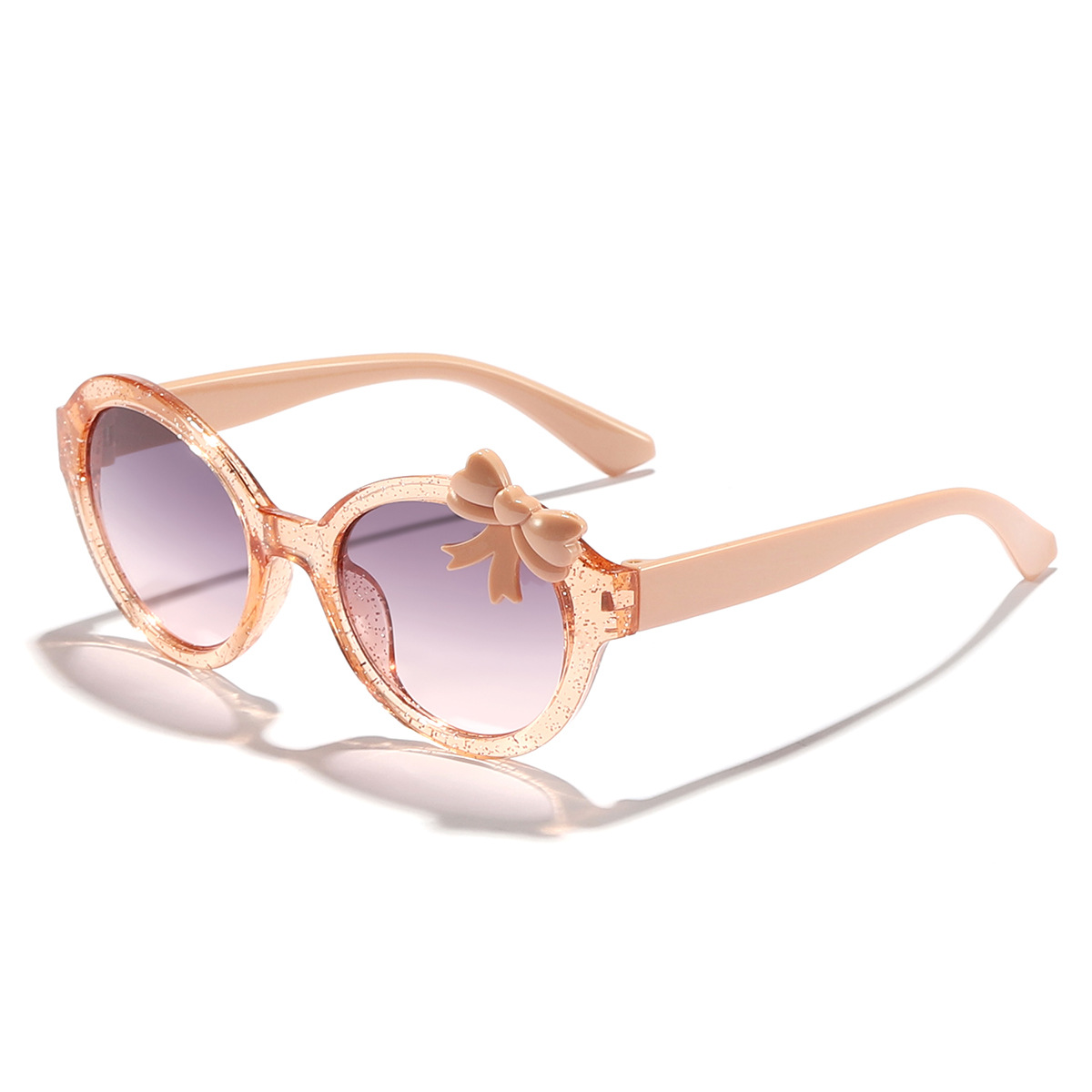 Nuevas gafas de sol transfronterizas de color caramelo con lazo, linda tendencia para bebés, gafas de sol para exteriores con marco redondo de moda