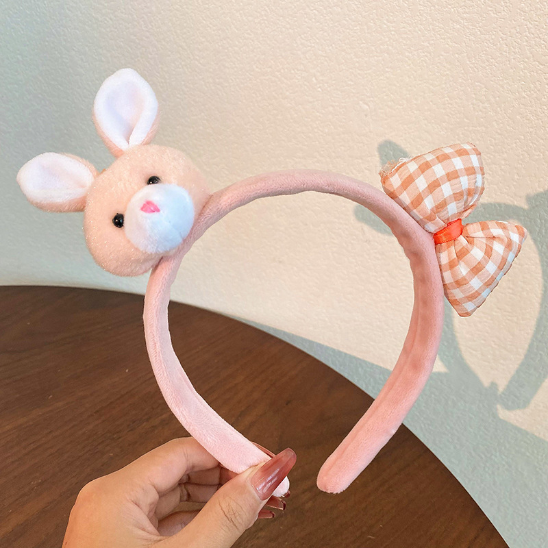 Cartoon facial lavado especial para mujeres 2024 nuevo cabello de peluche maquillaje prensado cabello lindos pinzas de cabello correa tocado