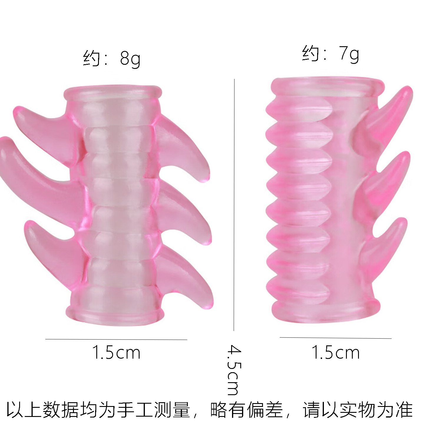 Men’s Threaded Locking Penis Ring, Soft Silicone Textured Couples Aid, 6-Spike Design — detail image 1