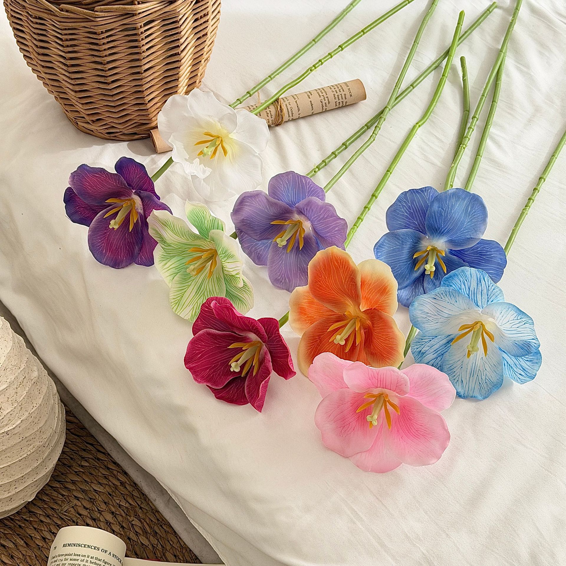 Inswind floreciente Tulipanes color Monae flores simuladas flor de mesa de comedor ramo ornamentos floral decoración floral flores falsas flores