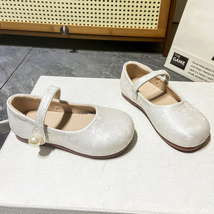 Girls' Hanfu Shoes Children's Horse-faced Skirt 2025 Spring and Autumn New Soft-soled Shoes New Chinese Style Retro Princess Embroidered Shoes