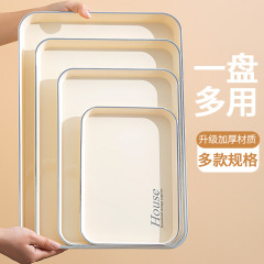 トレーの長方形のプラスチックのお茶の皿の家庭用のコップのコップのコップのお菓子の果物のキャンディーは食事の皿の大きいサイズを収納します。
