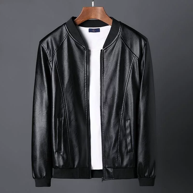 Мужской кэжуал-жакет для отдыха, осень, Slim Fit, кожа/кожзам, стиль для среднего возраста, бренд
