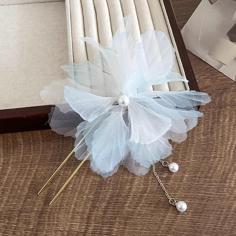 Guofeng perla flange u clip de cabello para mujeres de alto nivel nuevo estilo antiguo chino paso agitando clip de cabello clip de cabello vestido de caballo tocado