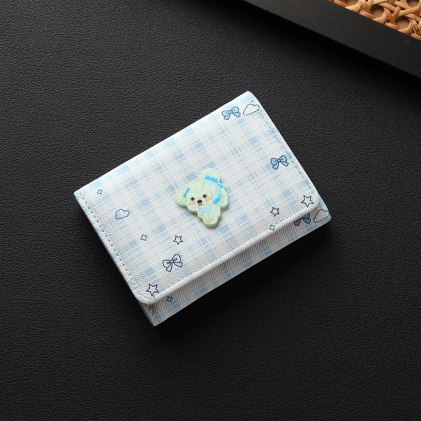 W-3521 : Portefeuille à trois volets - bleu