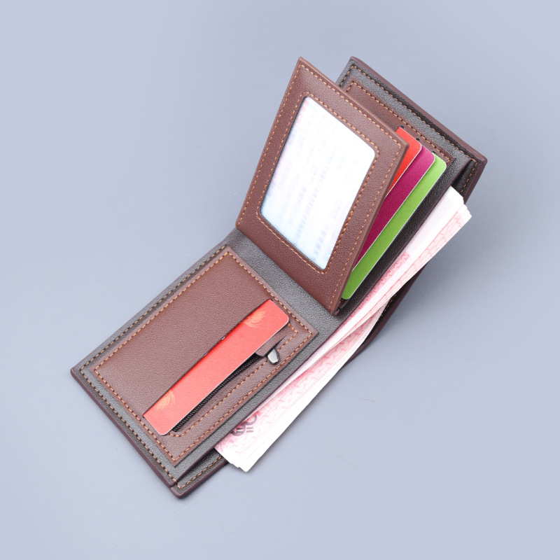 Cartera corta para hombres, cartera de tarjetas para hombres, cartera de estilo masculino, cartera con cremallera de gran capacidad para hombres con licencia de conducir