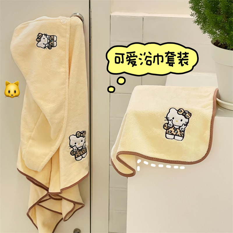Toallas de baño para gatos lindas, toallas domésticas, sombreros de cabello secos, dormitorios que pueden ser usados, vestidos de baño, toallas de baño que no caen cabello