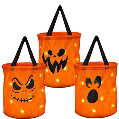 ポータブルカボチャバッグ新しい発光バッグハロウィン誕生日ギフトバッグ装飾用 LED 発光カボチャバッグ