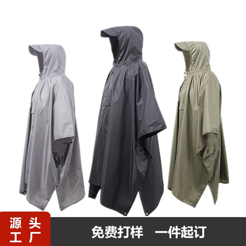 Outdoor Ultra-Light Portable Mountaineering Raincoat Outdoor Camping Hiking Waterproof Windproof Tear-Resistant Plaid Poncho