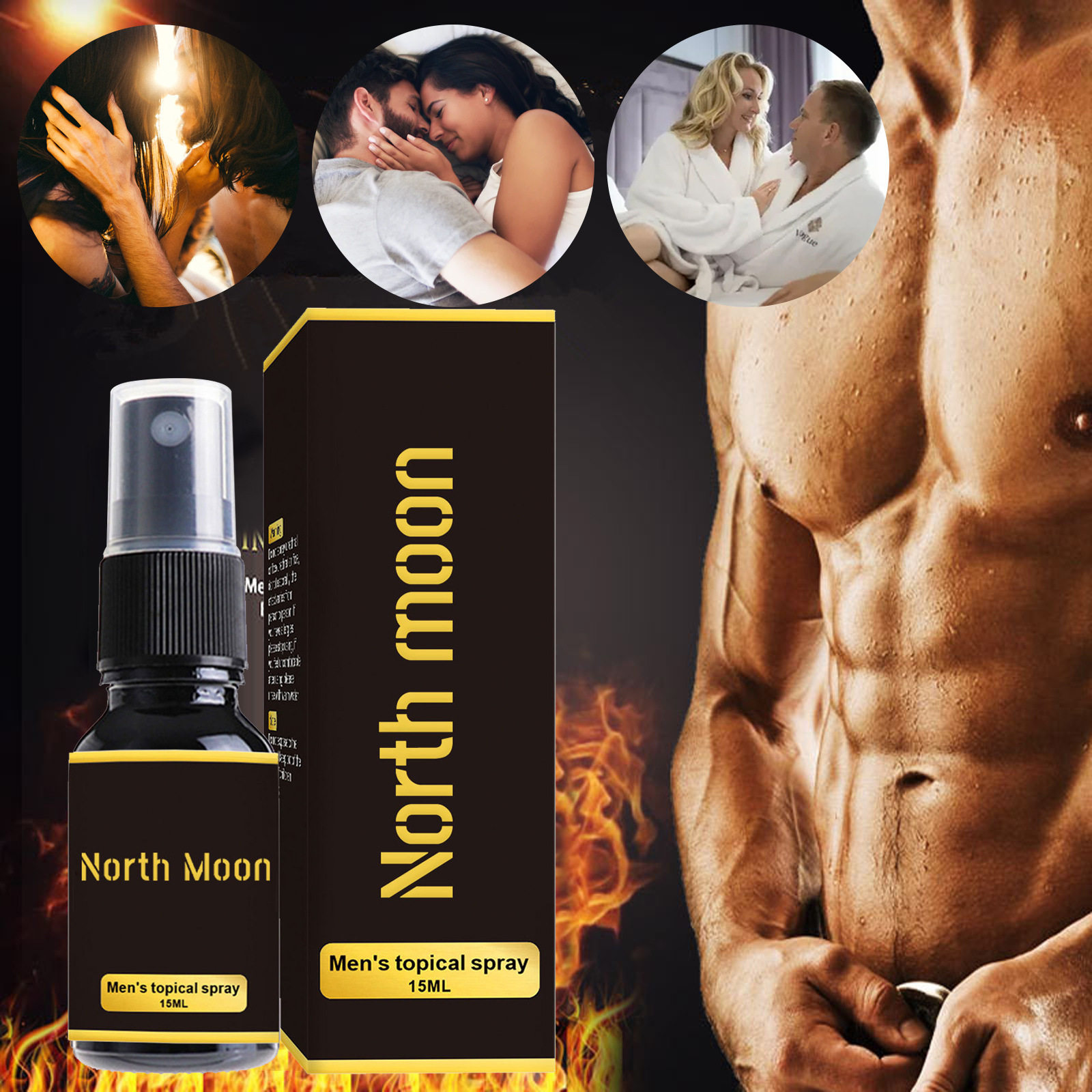 Externes North Moon-Spray für Männer zur Verbesserung der körperlichen Fitness von Männern. Sexuelles Interesse von Paaren bei Erwachsenen. Externes Spray für Männer_voghion.com