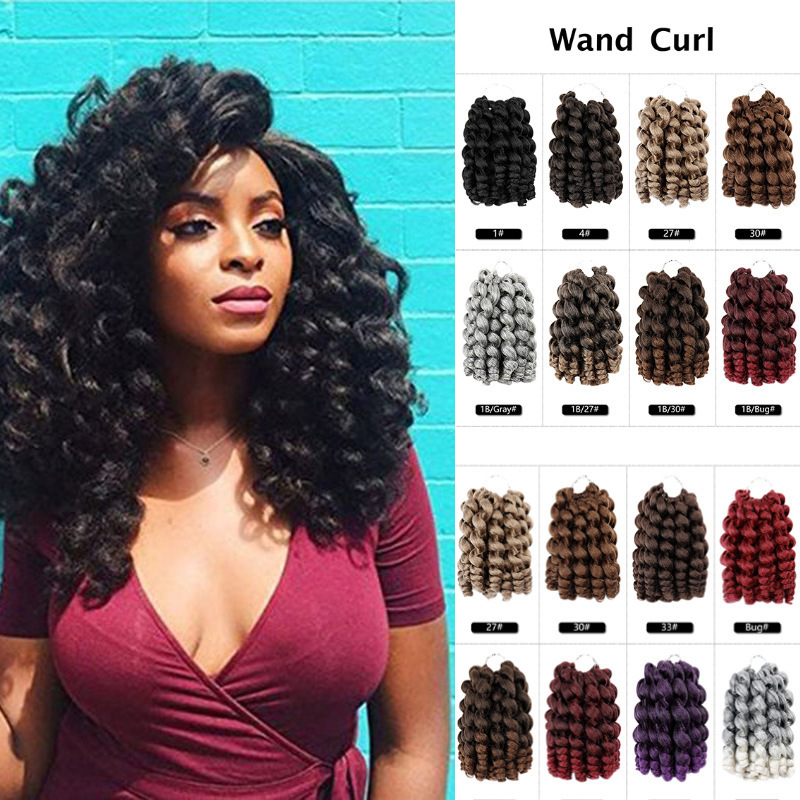 Wand Curl Manufacturer Short Wig Braids European and American Hot-Selling African Curly Braids Ready for Sale