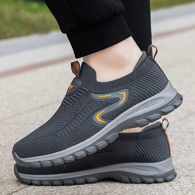 Новый стиль Обувь для пожилых людей Летние сетчатые кроссовки Мужская Нескользящая дышащая повседневная обувь Женская прогулочная обувь без шнуровки для среднего и пожилого возраста