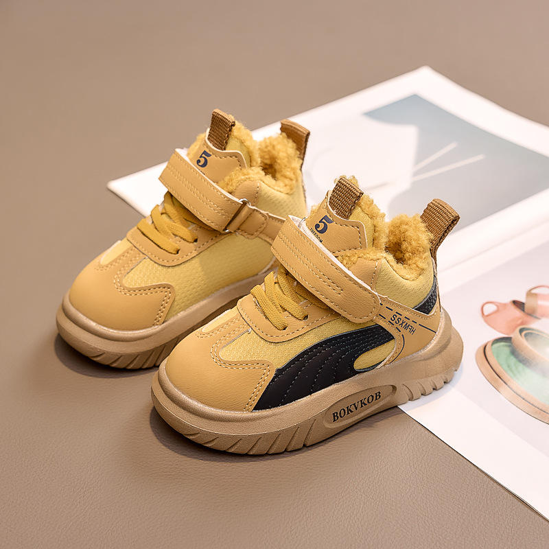 Zapatos de algodón para niños niñas calentamiento y botas de nieve de vello para usar en invierno al aire libre antideslizante para niños zapatos deportivos de algodón para niños