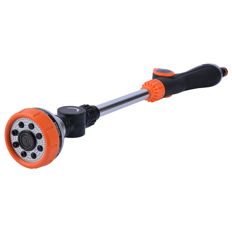 Metal multifuncional varilla larga pistola de agua jardín riego ducha hogar 8-Función de jardinería pistola de agua jardín lavado de coches pistola de agua image 3
