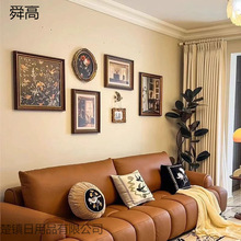 挂画美式复古装饰画客厅沙发背景墙中古小众艺术组合画家用画