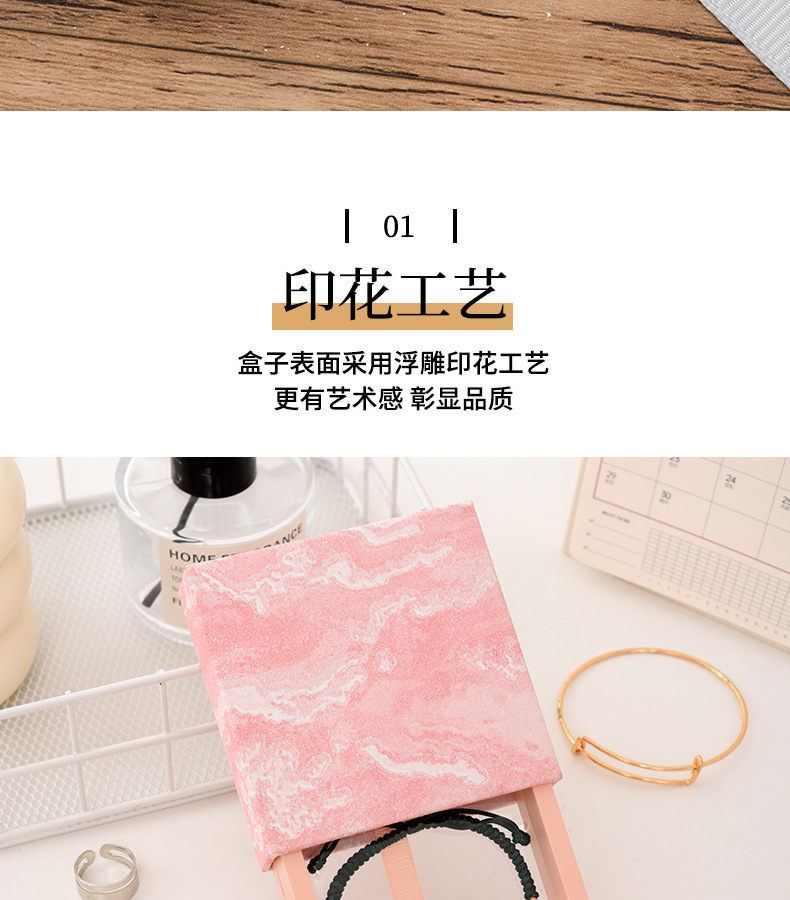 In Stock Gold-Plated Jewelry Box PE Film Storage Box Crystal Bracelet Packaging Box Drawer Suspension Box Beaded Bracelet Box