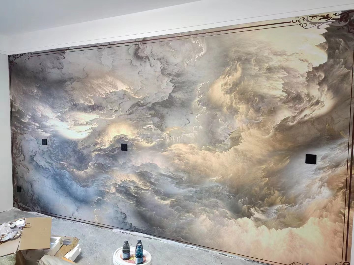 现代简约背景墙云