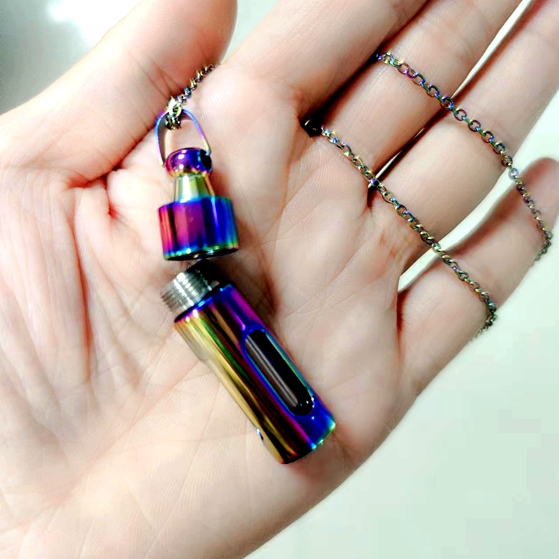 Retro Streetwear Perfume Bottle Stainless Steel Glass Plating Pendant Necklace display picture 3