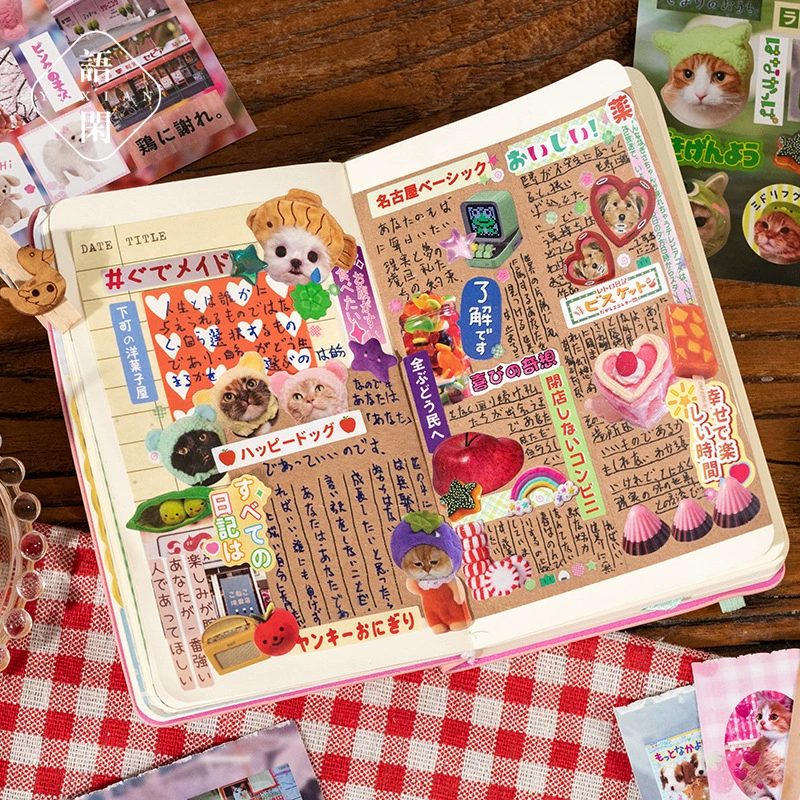 Sticker Book, японский стиль DIY (4 темы) — мобильные наклейки, декоративный набор