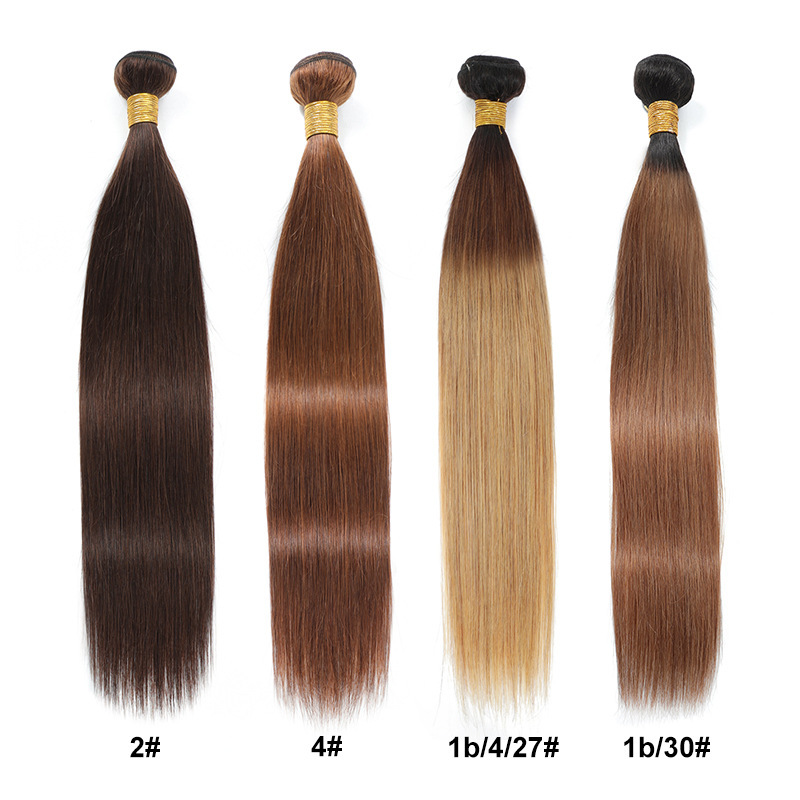 纯色渐变色ombre straight真人发发帘human hair bundles直发色发|undefined