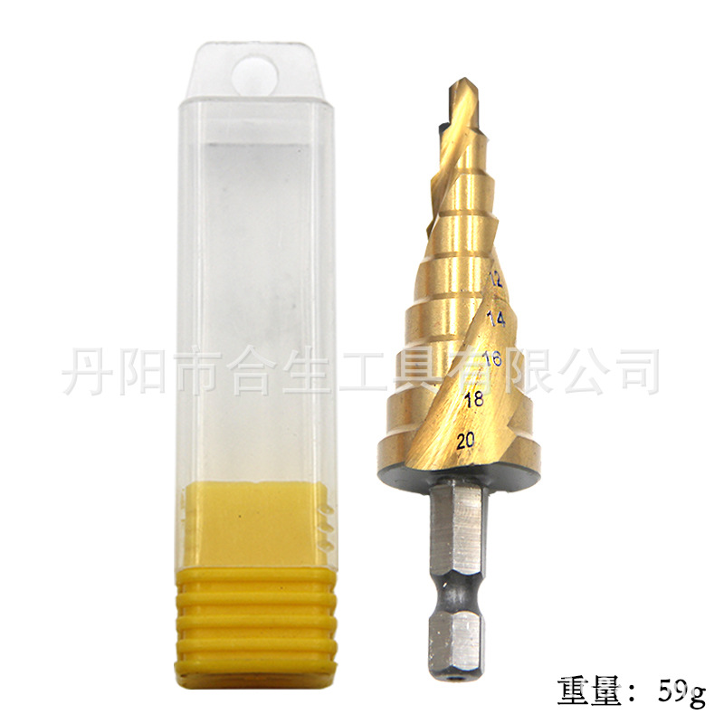 Cross-border 3 piezas mango hexagonal ranura en espiral de titanio plateado 4-12/4-20/4-32 paso taladro traje taladro eléctrico transfronterizo