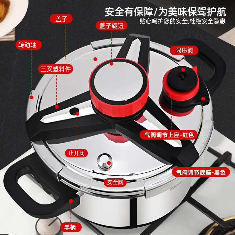Olla a presión alemana casera 316 olla a presión gruesa a prueba de explosiones de acero inoxidable cocina de inducción de gran capacidad grado alimenticio general