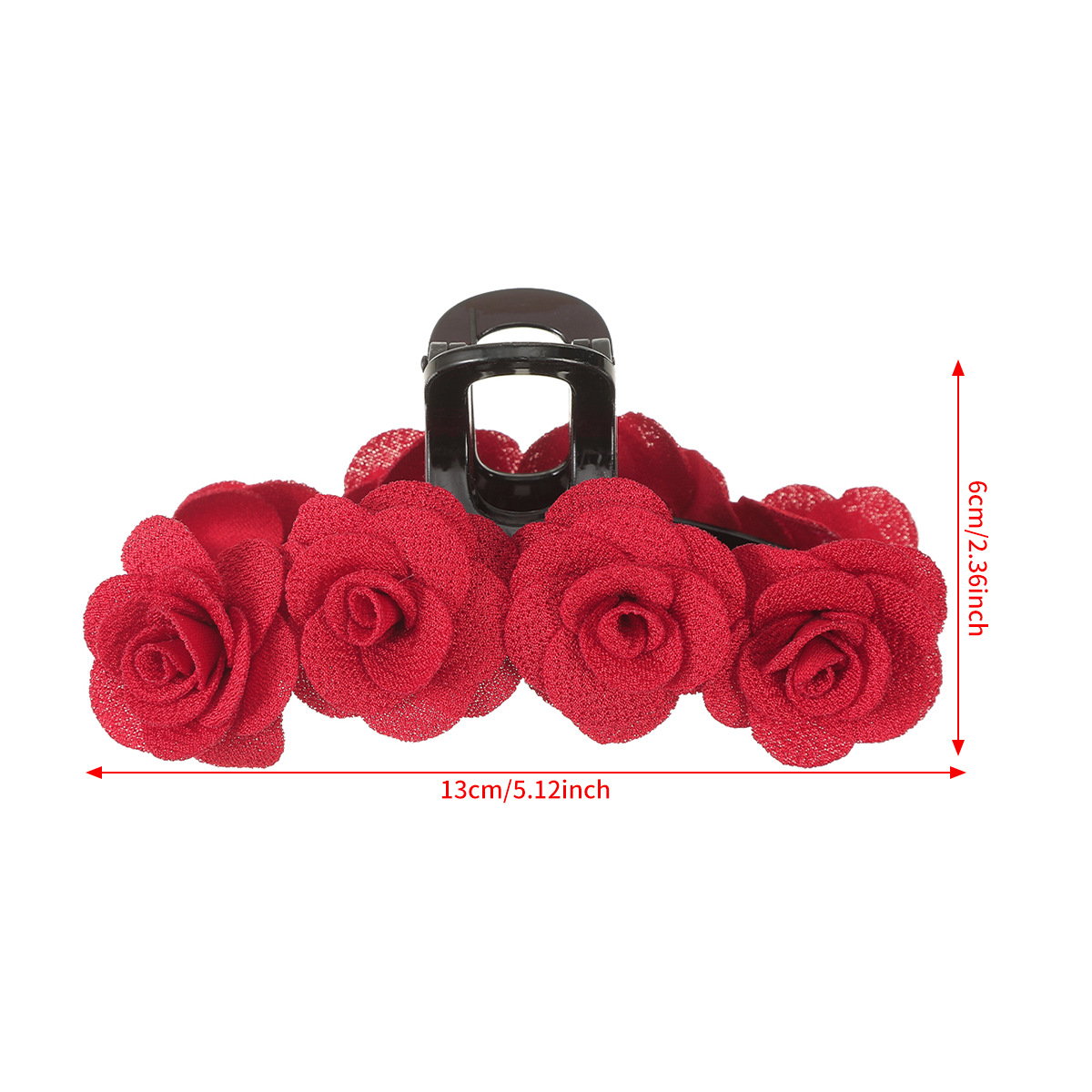 50g Weight Hair Claws Hair Accessories Type 1 Piece Quantity Tea Party, Shopping Occasion Cloth Material Rose Pattern All Seasons Season Women's Gender Elegant Style Elegant Women's Rose Cloth Hair Claws 12