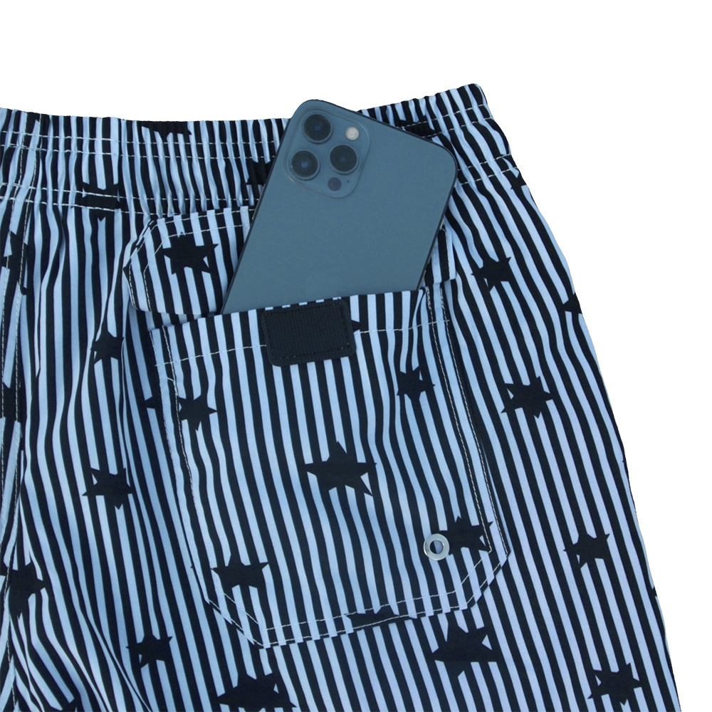 Herren Badehose Mit Vertikalen Streifen Und Gürtel Für Den Strand_voghion.com