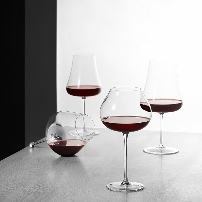 Tazas de vino de cristal, tazas de pie alto, tazas de vino de bordeaux, tazas de vino ultrafinas