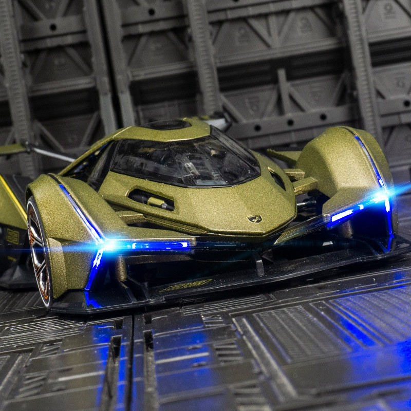 Jiaye VB24205 simulación Lanbo V12 aleación coche de carreras modelo coche decoración colección sonido y luz coche de juguete para niños
