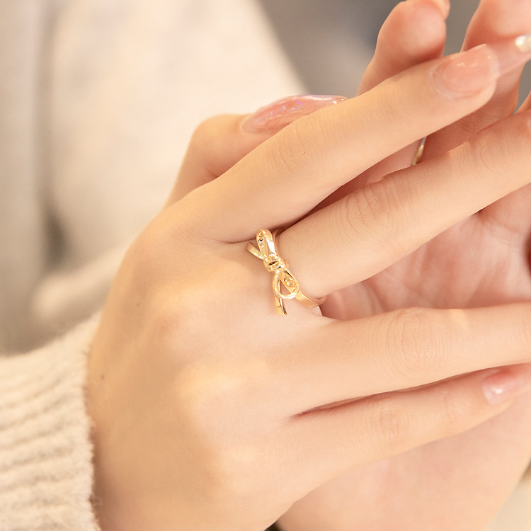 S925 anillo de plata esterlina luz de lujo de las mujeres anillo de arco personalidad tridimensional moda dedo índice anillo pulsera