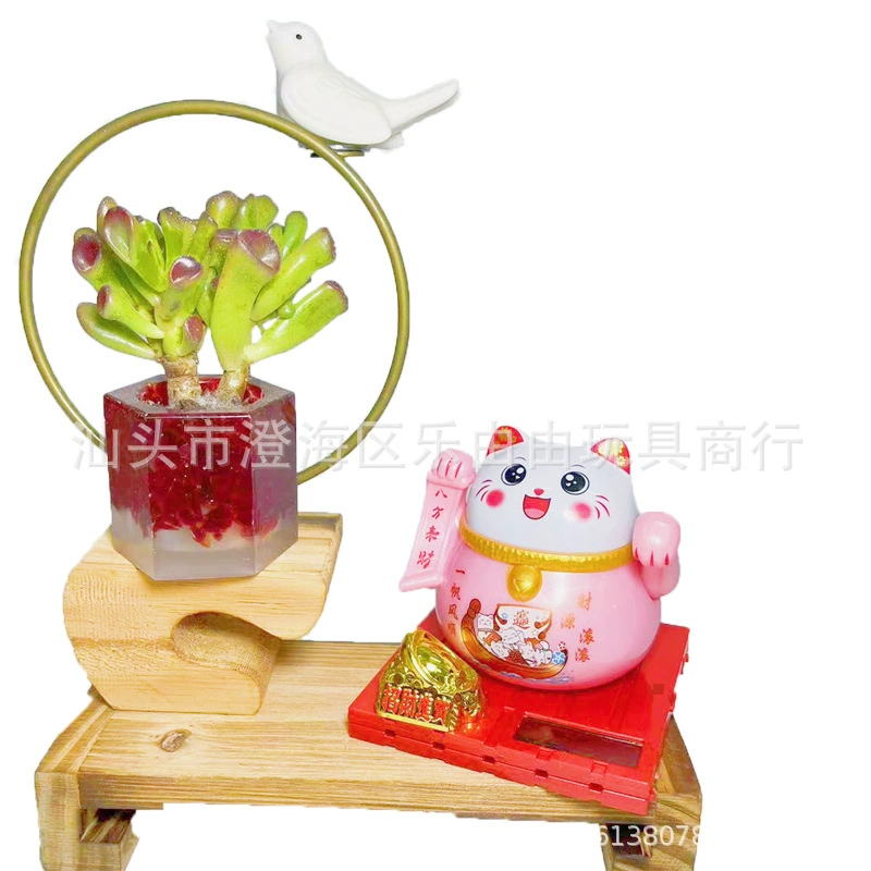 Большие Автомобильные украшения на солнечной энергии помашет счастливый кот