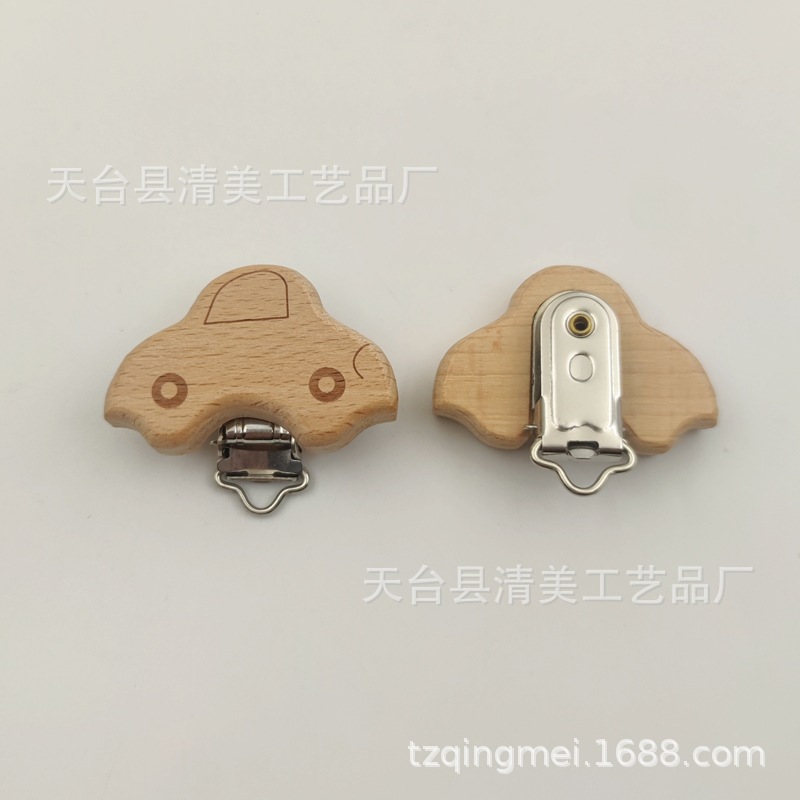 Clip de chupete de animales de dibujos animados de haya/clip de leche en polvo para calmar la cadena de chupete anti-pérdida