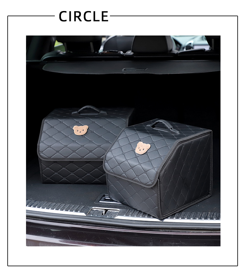 Kofferraum-Organizer aus Leder, multifunktional, faltbar, Aufbewahrungsbox, Auto-Innenausstattung_voghion.com