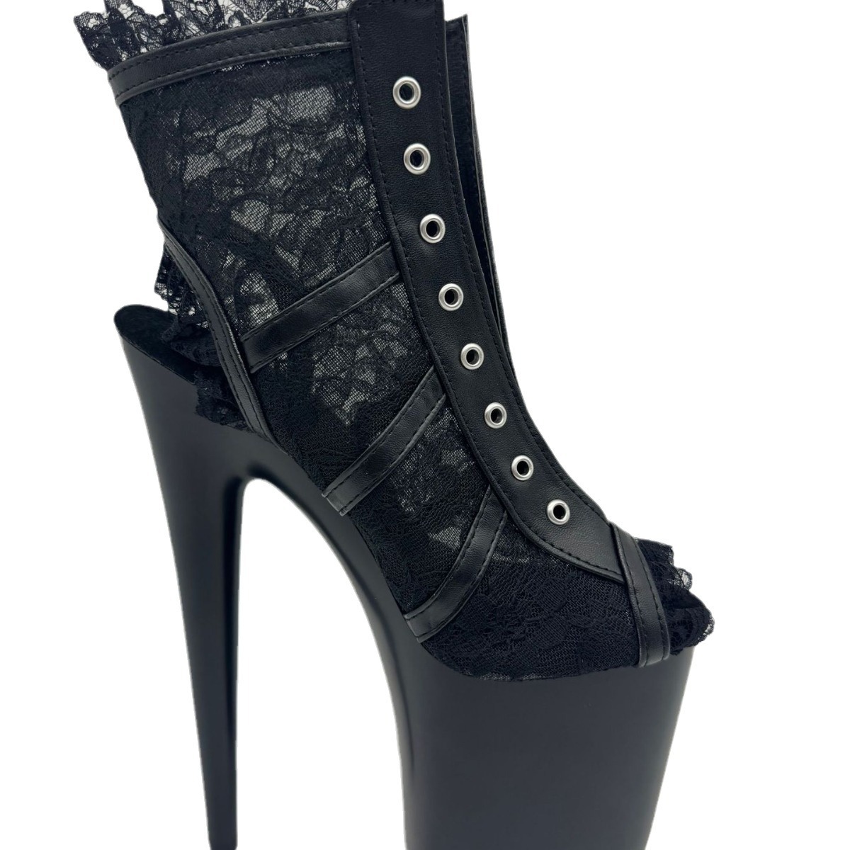 20cm Super Sandalias de tacón alto, encaje sexy zapatos de baile sexy modelo pasarela vestido a juego zapatos de verano