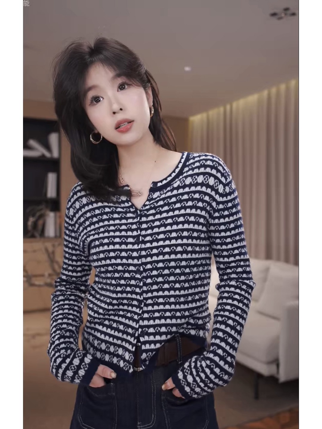 【波普艺术】条纹毛衣外套女2025新款秋季针织开衫